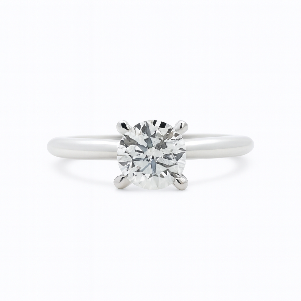 The Mira | 1.00ct Lab-Grown Round Diamond Solitaire Engagement Ring in 14K White Gold
