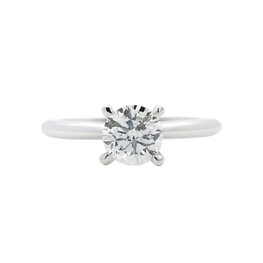 The Mira | 1.00ct Lab-Grown Round Diamond Solitaire Engagement Ring in 14K White Gold