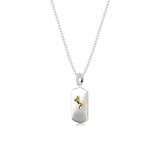 Double-Sided Custom Paw Squircle Necklace