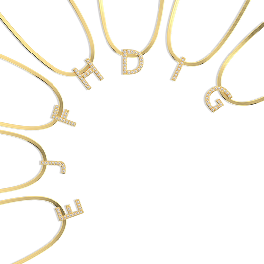 18k Gold Plate Initial Necklace