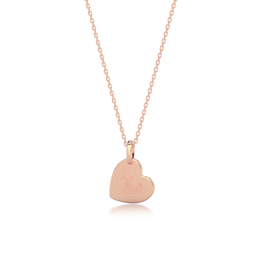 18K Rose Gold Plated Heart Engravable Necklace