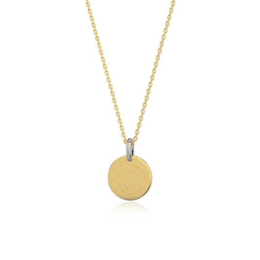 18K Gold Plated Round Engravable Necklace