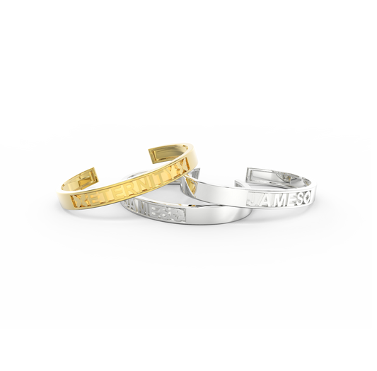 Rhodium Plated CharmMark ModuType Cuff