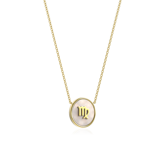 18k Gold Plate Pearl Zodiac Necklace