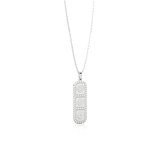 Rhodium Plated Elements Necklace