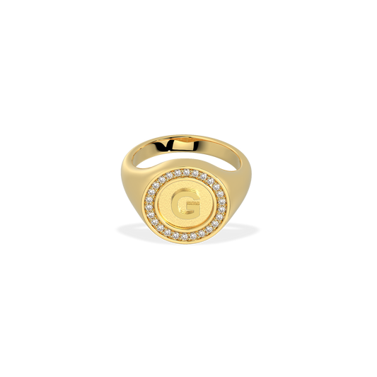 18k Gold Plated Monogram Initial Ring