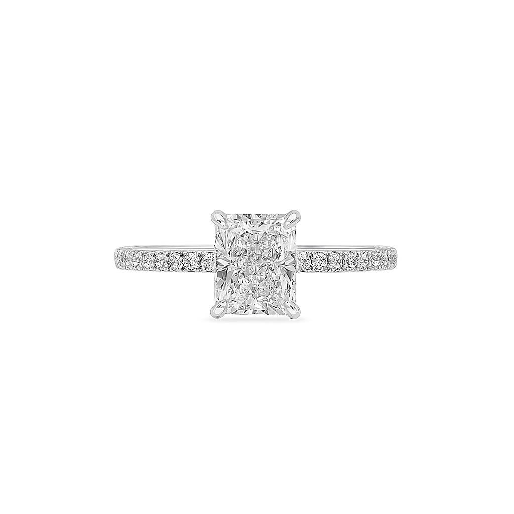 The Nova | 1.55ct Lab-Grown Radiant Diamond Engagement Ring with Hidden Halo in 14K White Gold