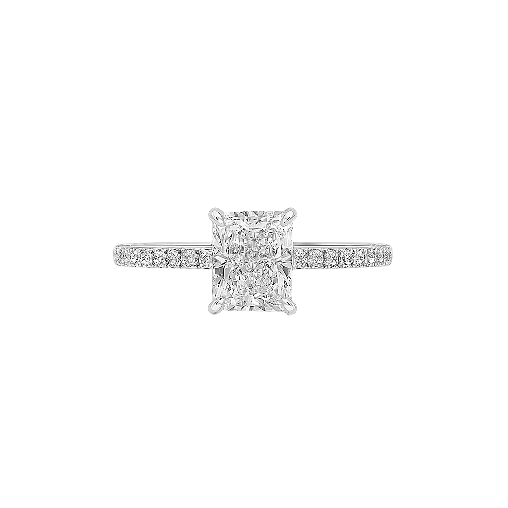 The Nova | 1.55ct Lab-Grown Radiant Diamond Engagement Ring with Hidden Halo in 14K White Gold