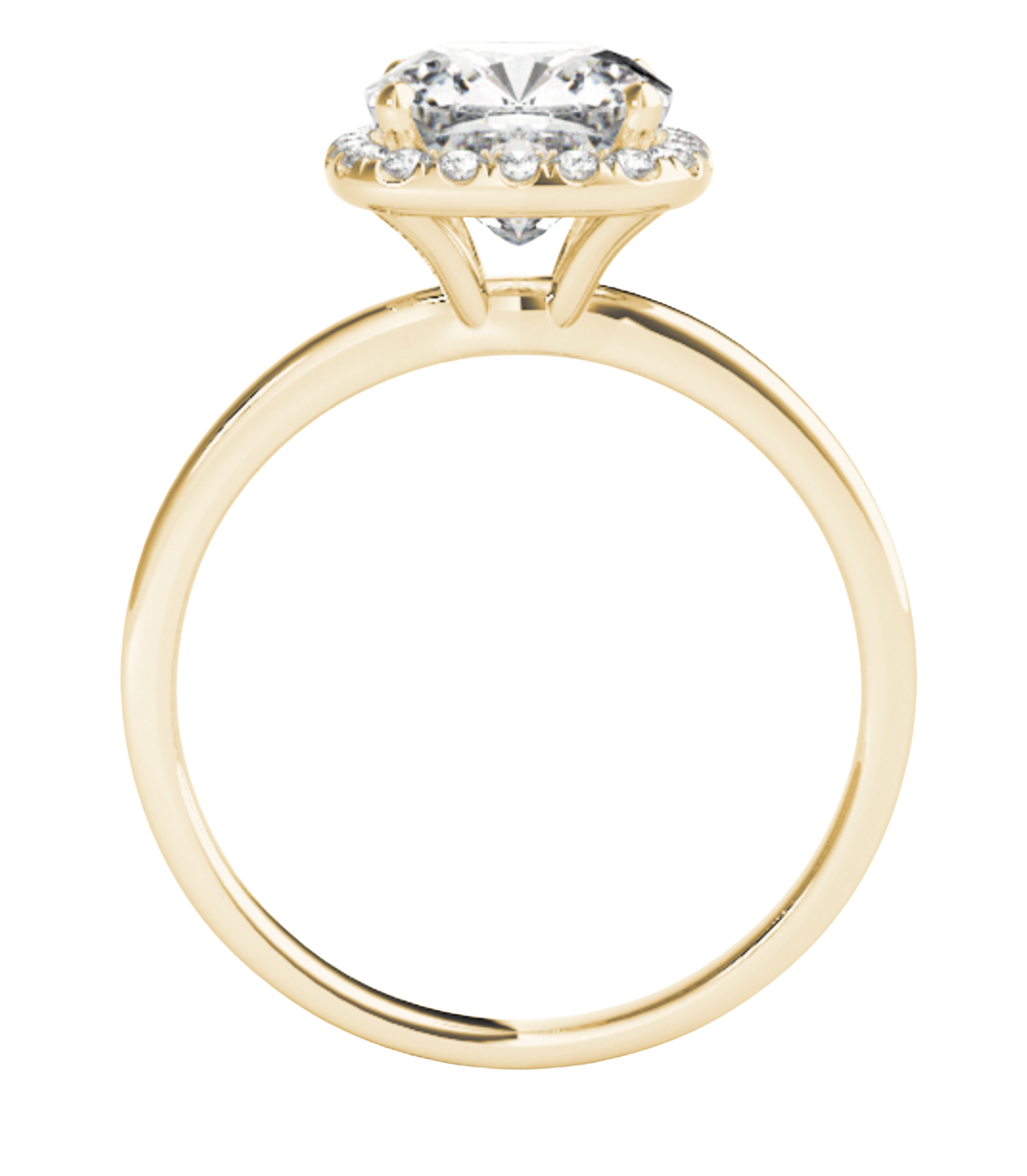 The Odelle | 0.83ct Lab-Grown Cushion Diamond Halo Engagement Ring in 14K Yellow Gold (1.00CTW)