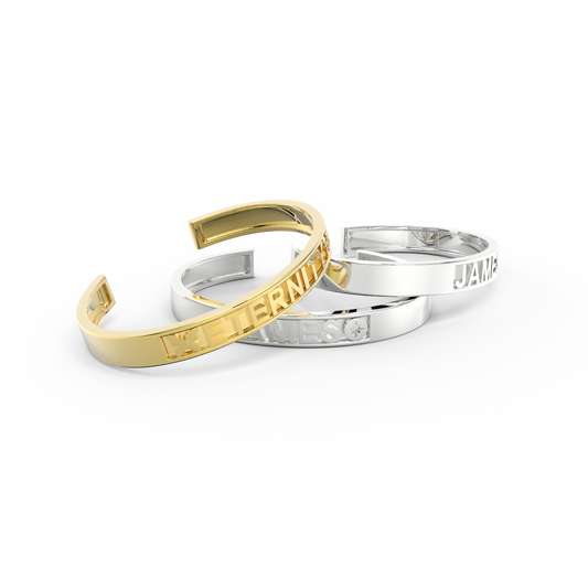 Rhodium Plated CharmMark ModuType Cuff