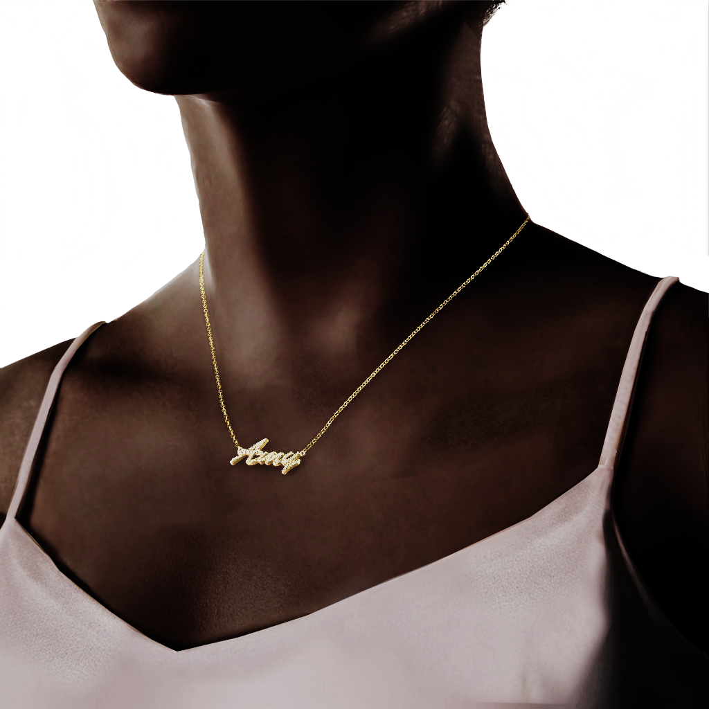 18k Gold Plated Luxe Name Necklace