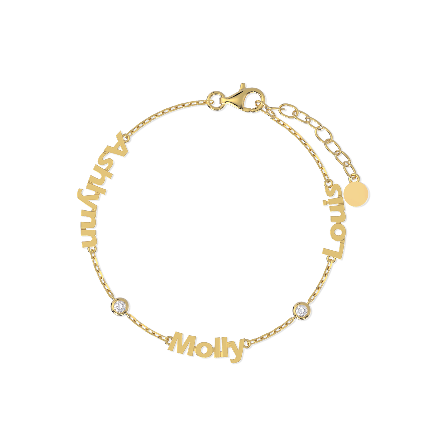 Linked by Love – Name Bracelet with Emotional Spark