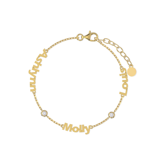 Linked by Love – Name Bracelet with Emotional Spark