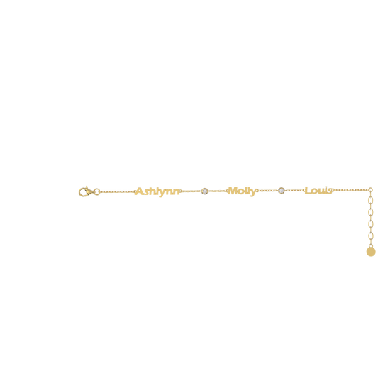 Linked by Love – Name Bracelet with Emotional Spark