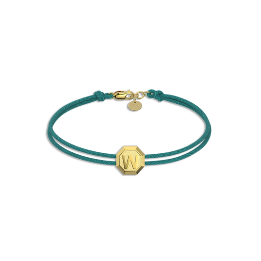 Octagon Facet Minitials Facet Bead Bracelet