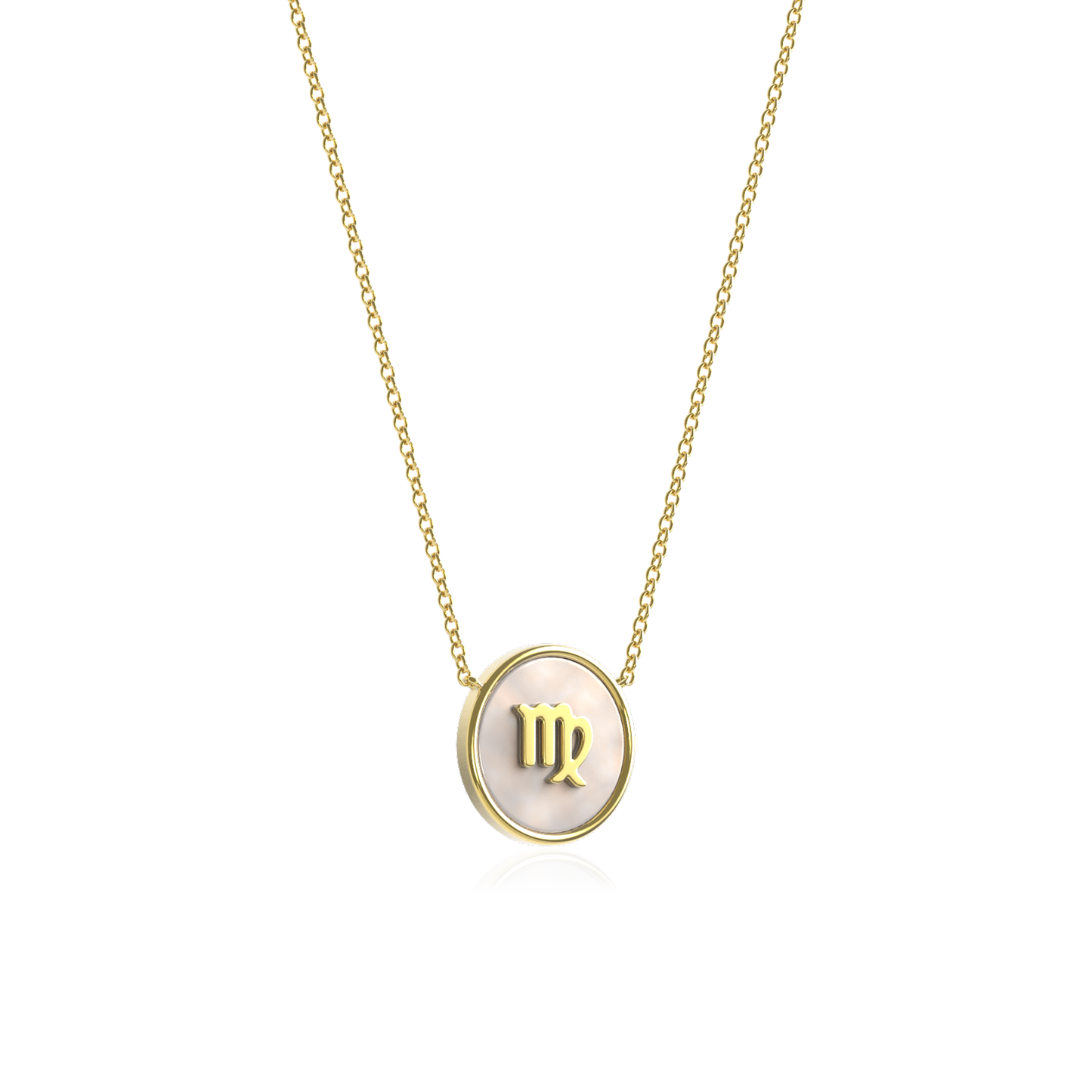 18k Gold Plate Pearl Zodiac Necklace