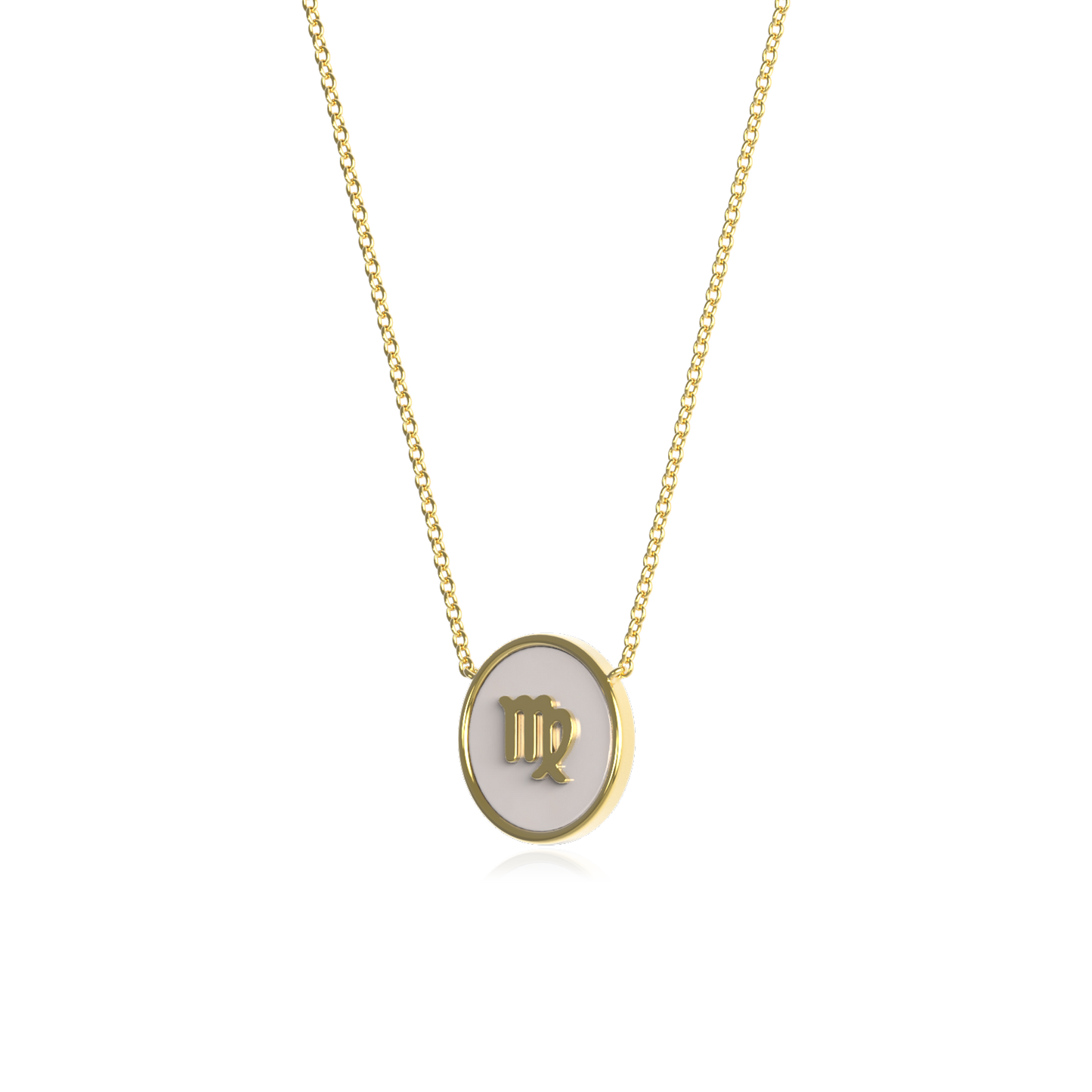 18k Gold Plate Pearl Zodiac Necklace