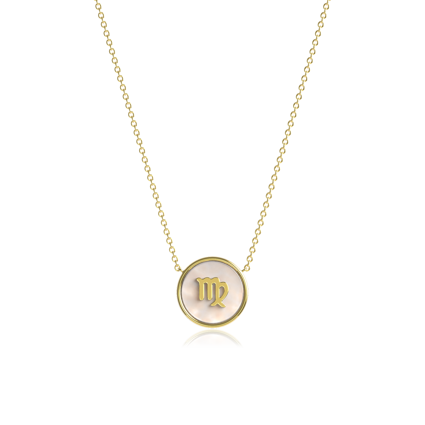 18k Gold Plate Pearl Zodiac Necklace