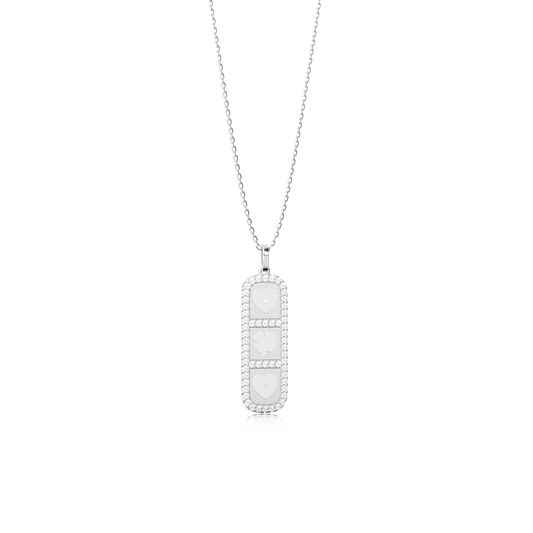Rhodium Plated Elements Necklace