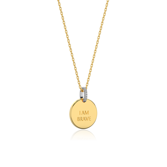 18K Gold Plated Round Engravable Necklace